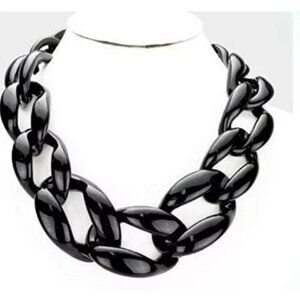 Black acrylic chain necklace chunky acrylic  chain big curb link loop necklace